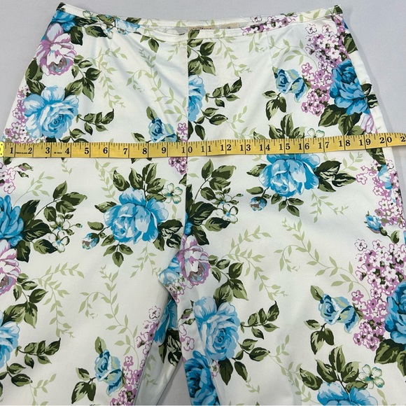 St. Johns Bay Floral Crop Pants Size 14 Cotton Stretch Straight Fairy Bloomcore - Picture 8 of 13
